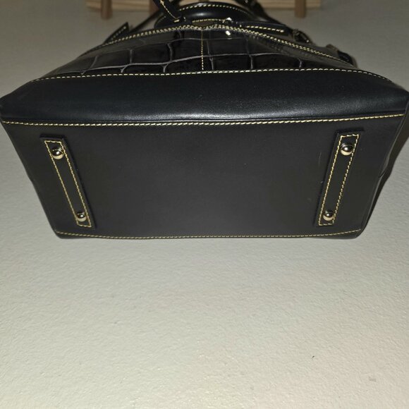 Dooney & Bourke Dillen Croco Embossed Double Pocket Satchel Brown Leather Bag - Picture 10 of 16